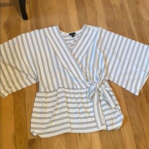 Tie-Front, Striped Blouse